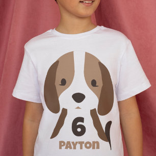 T-shirt Mignonne Chien Chien Âge et nom Enfant