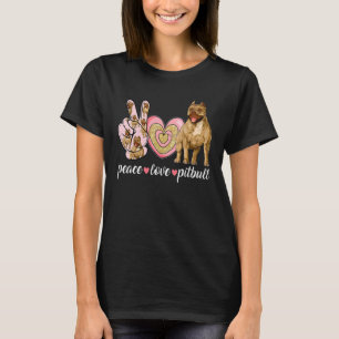 T-shirt Mignonne Chien Maman Fête des Mères Paix Amour Pit