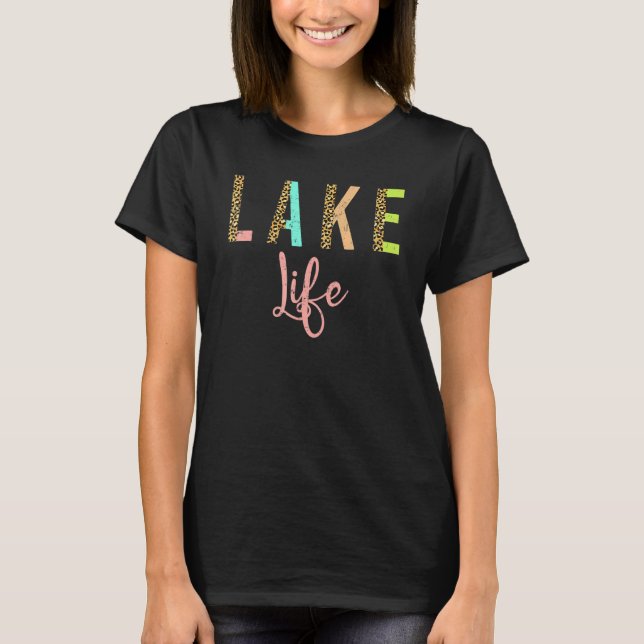 T-shirt Mignonne Couleur Motif Lac de vie Mignonne Vacance (Devant)