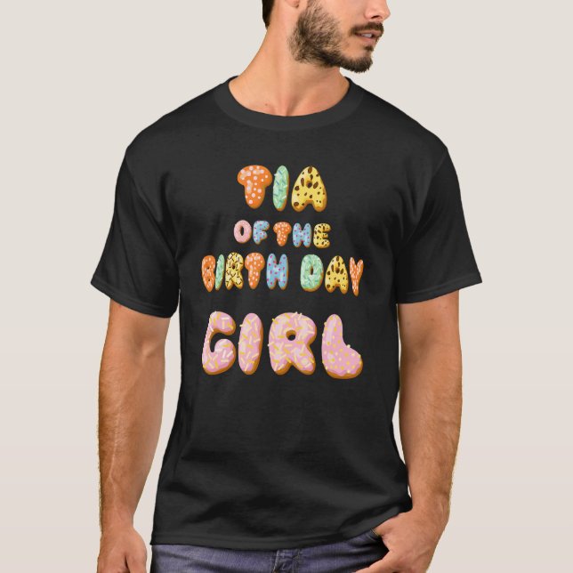 T-shirt Mignonne Donut Tia Anniversaire Fille Douce Famill (Devant)