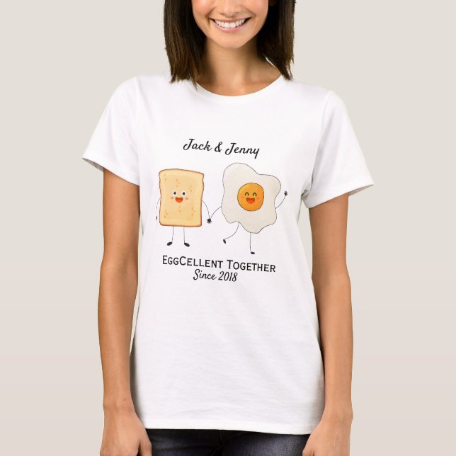T-shirt Mignonne Drôle Joyeux Toast Eggcelcelcelcelcate En (Devant)