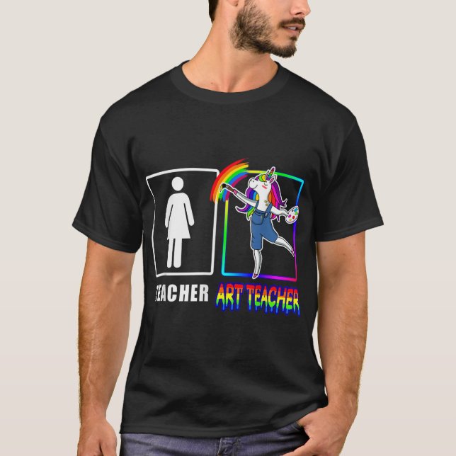 T-shirt Mignonne Enseignant Magique Dabbing Unicorn Funny  (Devant)