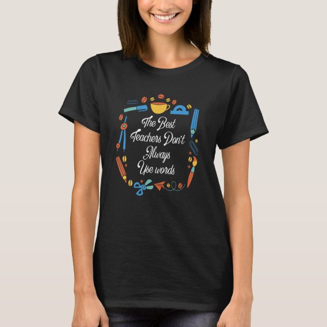 T-shirt Mignonne Enseignante en éducation pour sourds ASL  (Devant)