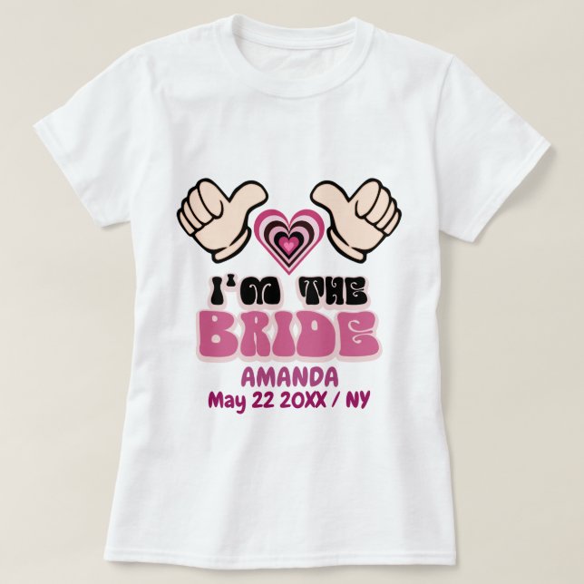T-shirt Mignonne épouse personnalisée (Design devant)