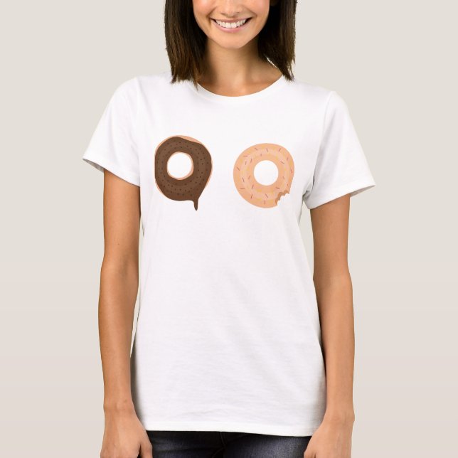 T-shirt Mignonne et drôle deux beignets beignets design t- (Devant)