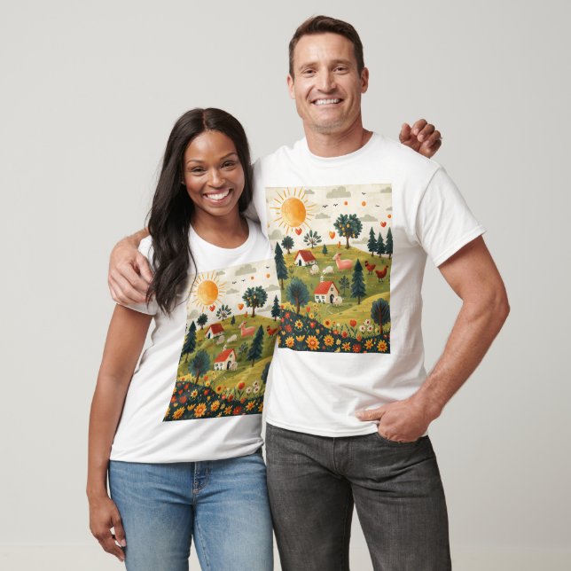T-shirt Mignonne ferme animal design chemise Hommes Femmes (Unisexe)