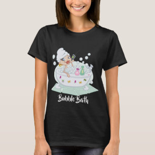 T-shirt Mignonne fille dans Bain à bulles Noir