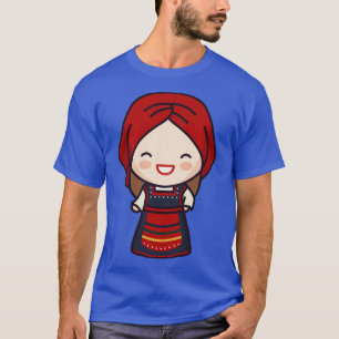 T-shirt Mignonne fille grecque en robe traditionnelle