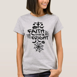T-shirt Mignonne foi chrétienne d'Halloween sur la peur