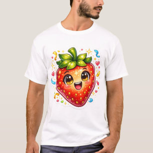 T-shirt Mignonne Fraise Dormante Fruit Kawaii