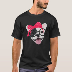 T-shirt Mignonne French Bulldog portant des lunettes de tê