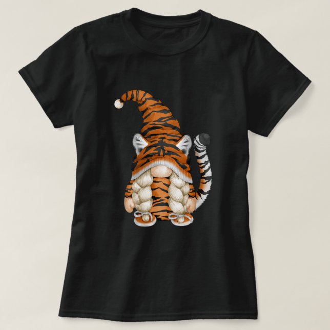 T-shirt Mignonne Gnome En Costume De Tigre Et Maman De Tig (Design devant)