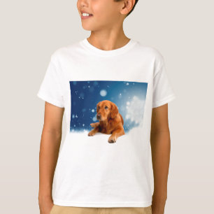 T-shirt Mignonne Golden Retriever Chien assis dans les éto