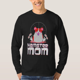 T-shirt Mignonne Hamster Mum Hamster Ami maman Fleurs Mère