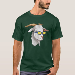 T-shirt Mignonne Hippie Tête De Chèvre Design Plus Grand D