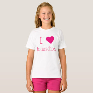 T-shirt Mignonne J'aime l'école à domicile