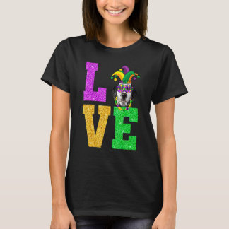 T-shirt Mignonne J'Aime Mardi Gras Chien Dalmatien Chien C