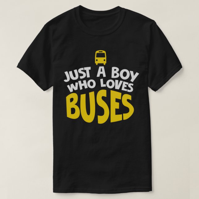 T-shirt Mignonne Juste Un Garçon Qui Aime Les Bus Scolaire (Design devant)