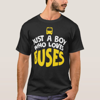 T-shirt Mignonne Juste Un Garçon Qui Aime Les Bus Scolaire