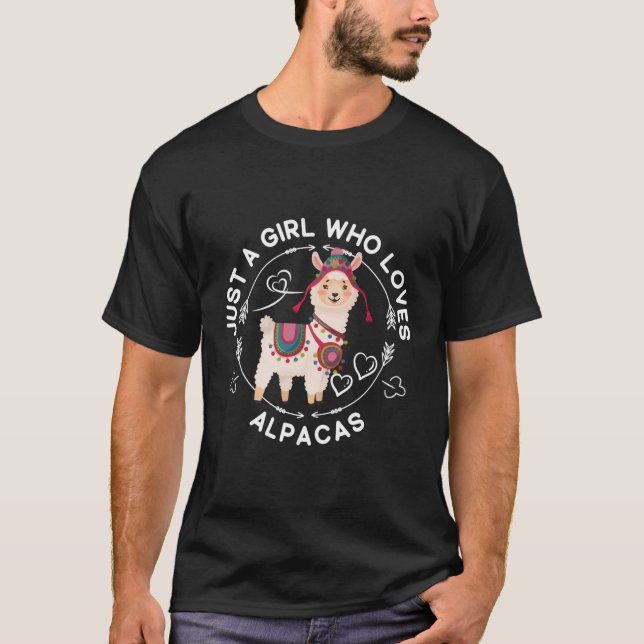 T-shirt Mignonne Juste Une Fille Qui Aime Alpacas Agricult (Devant)