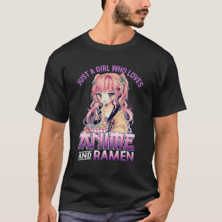 T-shirt Mignonne Juste Une Fille Qui Aime Anime