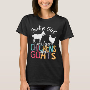 T-shirt Mignonne Juste Une Fille Qui Aime Les Poules Chèvr