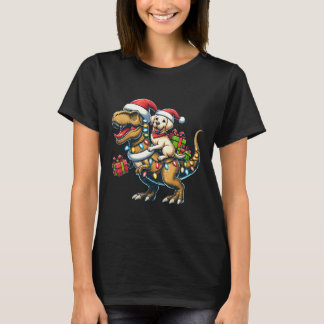 T-shirt Mignonne Labrador Retriever Puppy Rides TRex à Pèr