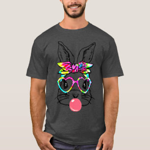 T-shirt Mignonne Lapin Avec Lunettes De Coeur Bandana Bubb