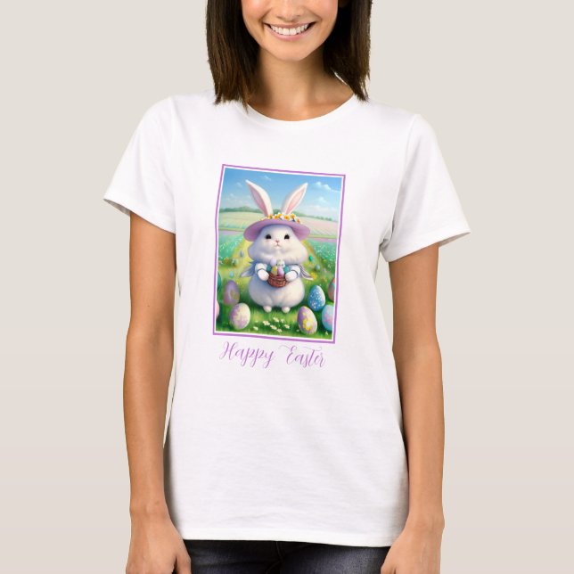 T-shirt Mignonne lapin de Pâques 01 (Devant)