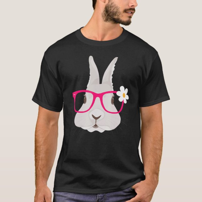 T-shirt Mignonne Lapin de Pâques OEufs de Pâques Professeu (Devant)