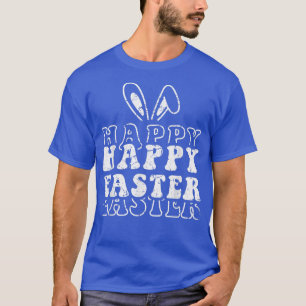 T-shirt Mignonne Lapin de Pâques Oreilles Rétro Joyeux Pâq