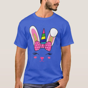T-shirt Mignonne Lapin De Pâques Unicorn Face Bunnicorn Fe