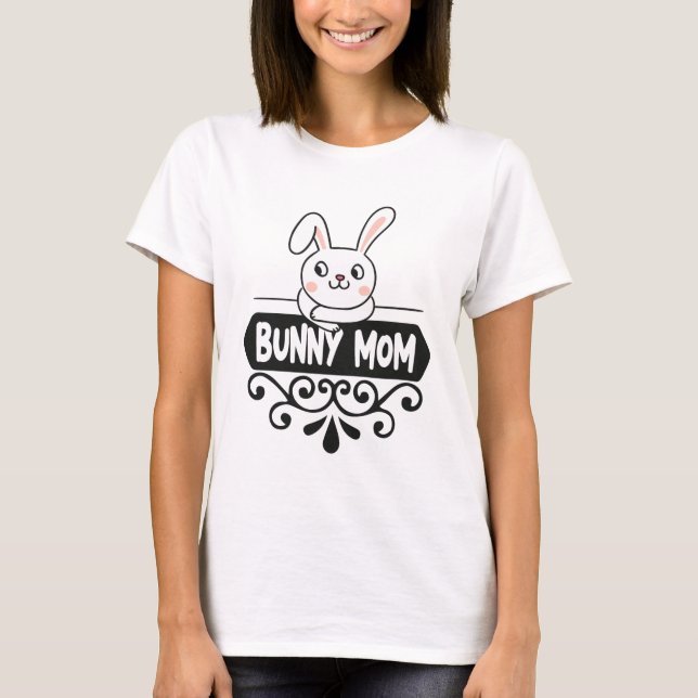 T-shirt Mignonne lapin maman lapin amant (Devant)