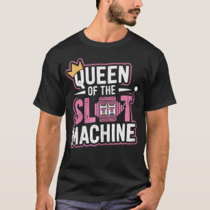 T-shirt Mignonne Machine à Sous Reine Casino Jeux Poker