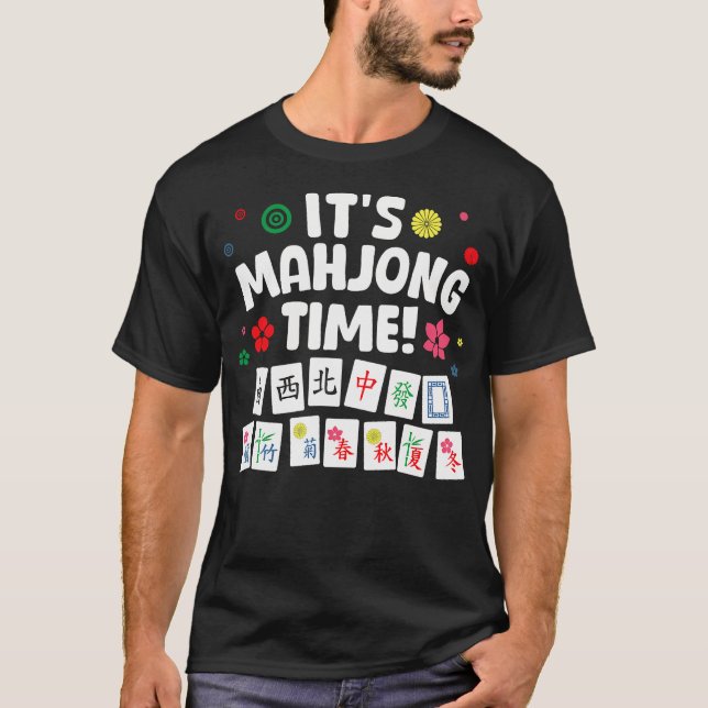T-shirt Mignonne Mahjong Design Pour Hommes Femmes Jeu De  (Devant)