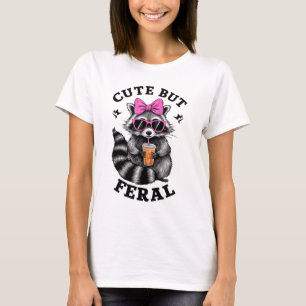 T-shirt Mignonne Mais Feral Funny Colorful Racoon Wi