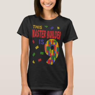 T-shirt Mignonne Maître Constructeur Bâtiment de 9 Ans Gar