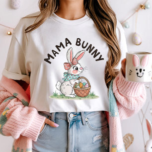 T-shirt Mignonne Mama Bunny Pâques ; Pâques en famille