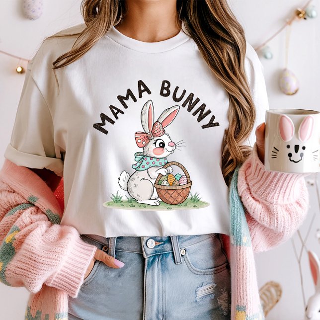 T-shirt Mignonne Mama Bunny Pâques ; Pâques en famille (Créateur téléchargé)