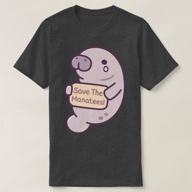 T-shirt Mignonne Manate De Pleurage Sauvez Les Manates (Design devant)
