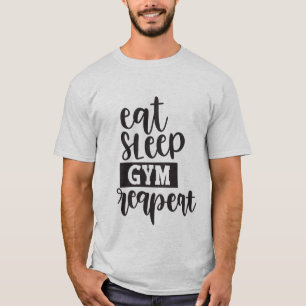 T-shirt Mignonne mangez dormir gym répéter mot art