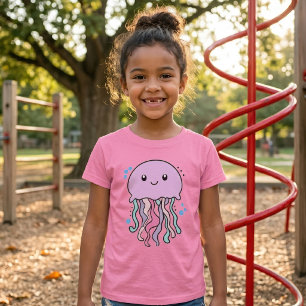 T-shirt Mignonne méduse bébé Kawaii souriante avec des bul