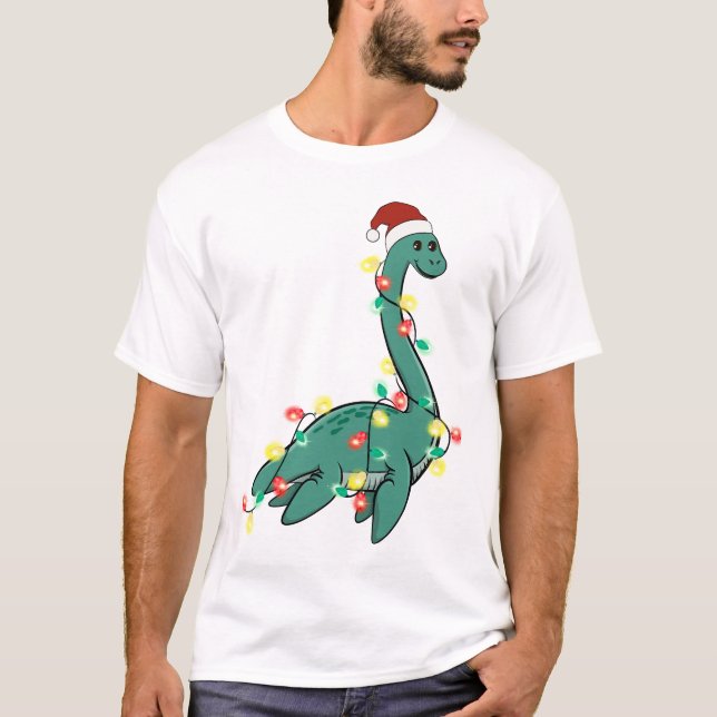 T-shirt Mignonne monstre de Lochness Noël (Devant)