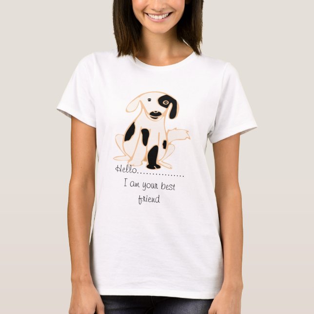 T-shirt Mignonne Noir & Blanc Je suis votre meilleur ami C (Devant)