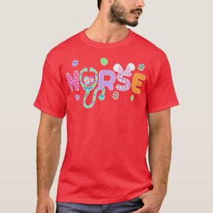 T-shirt Mignonne Nourriture De Pâques Bunny Oreilles Joyeu