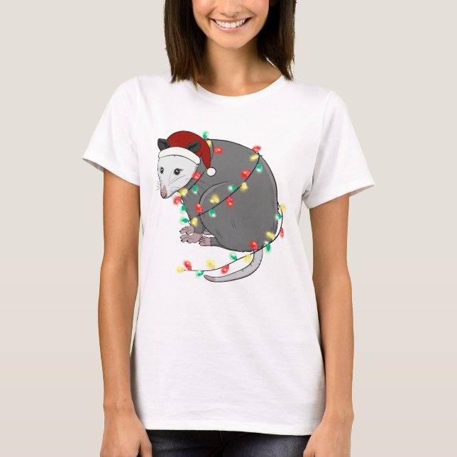 T-shirt Mignonne Opossum de Noël (Devant)