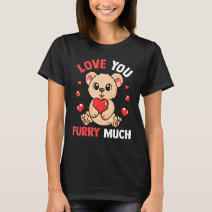 T-shirt Mignonne Ours Avec Coeurs Pour Les Filles Qui Aime