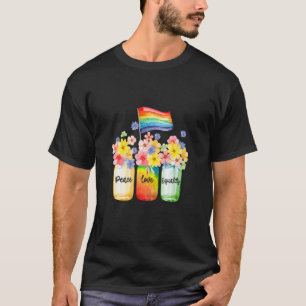 T-shirt Mignonne Paix Amour Égalité Lgbt Fierté Sensibilis
