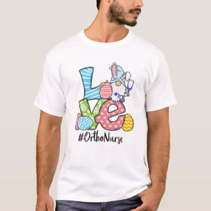 T-shirt Mignonne Pâques Ortho Infirmière Bunny Oreilles Jo