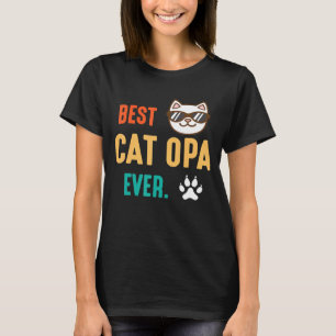 T-shirt Mignonne Paw Face Meilleur Chat Opa Joyeux Jour Po